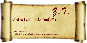 Zabolai Tömör névjegykártya
